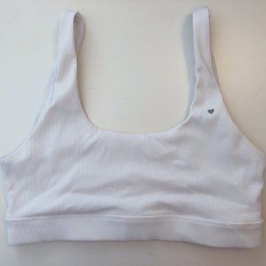 Love Fitness Apparel Moana Ribbed Sports Bra - White, Size Large